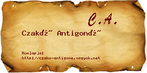 Czakó Antigoné névjegykártya